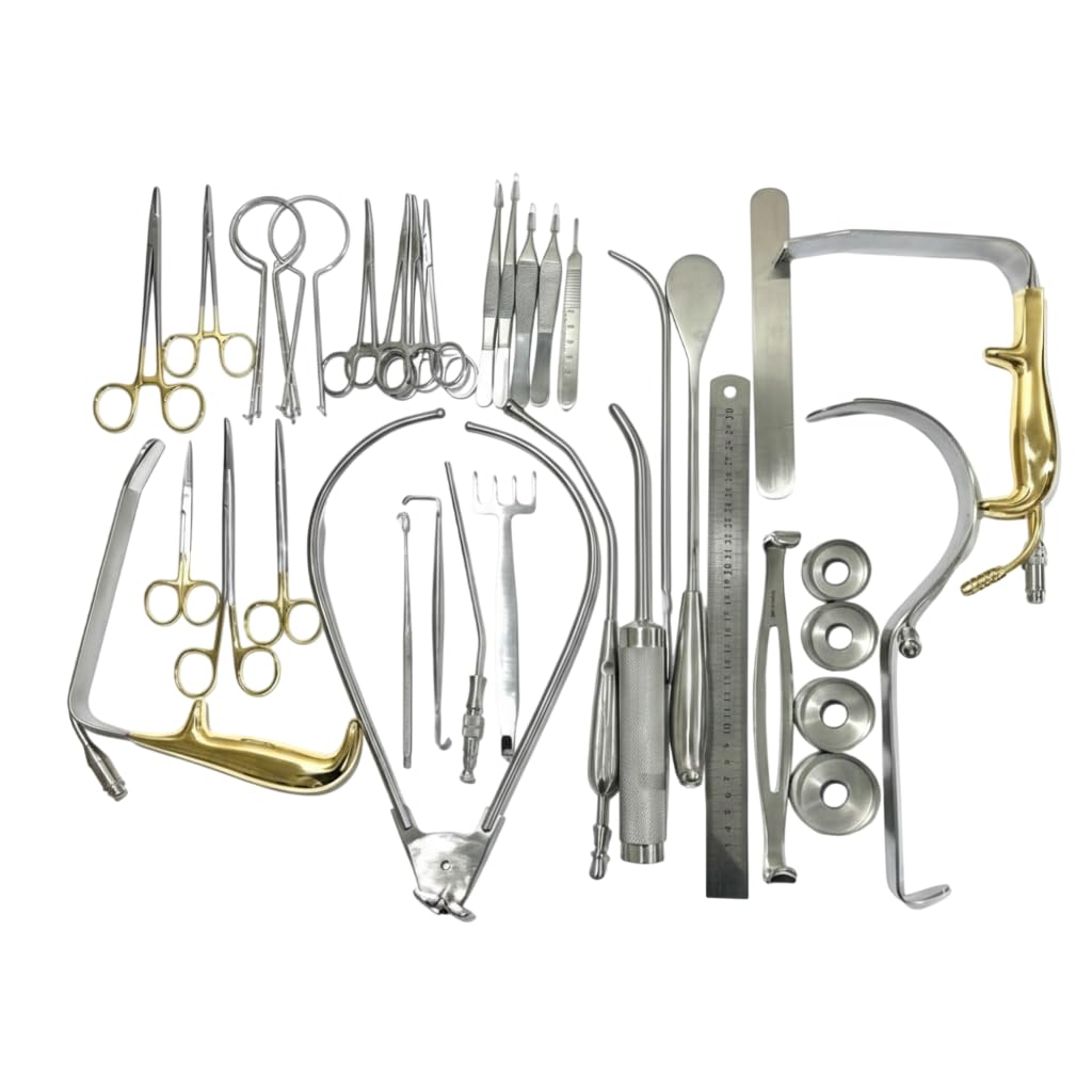 36 Pcs Professional Mammoplasty Instrument Set - High-Grade Stainless Steel Precision Tools for Plastic Surgery Surgical Instruments Set
