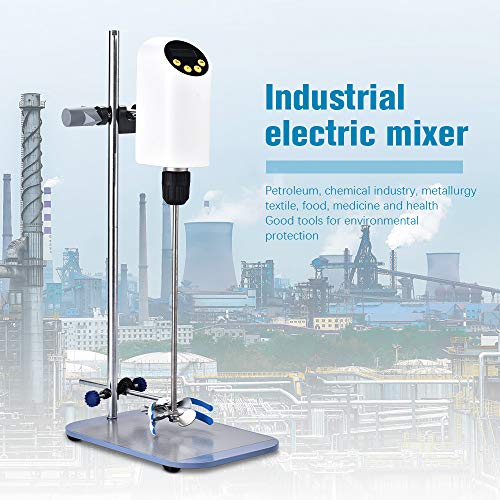 40L Electric Lab Overhead Stirrer, Digital Display Lab Mixer 100-2000 RPM with Three-Leaf