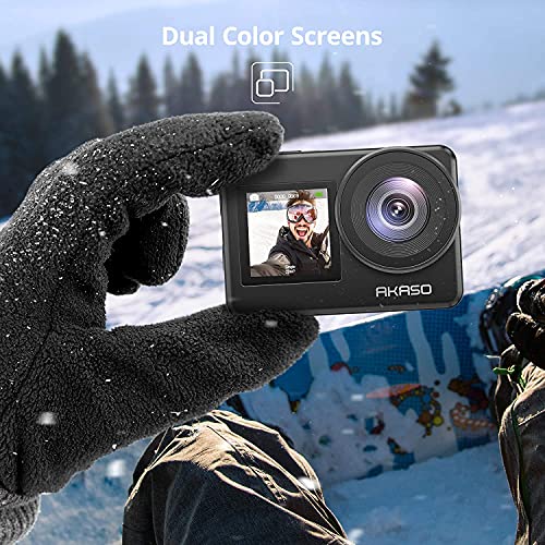 AKASO Brave 7 Action Camera 4K60FPS 20MP 128GB U3 MicroSDXC Card - Waterproof Underwater IPX8 Camera with Touch Screen EIS 2.0 Zoom Support External Mic Voice Control with 2X 1350mAh Batteries by AKASO - Image 2