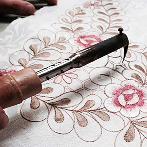Lelehome 15 Inch X 69 Inch Classic Lace Table Runner, Flowers Embroidery Floral Washable Fabric Table Top Party Wedding Home Decoration - Dark Rose #TOP6