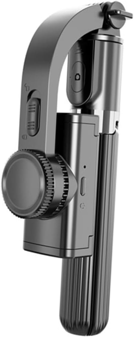 1Set Retractable Phone Gimbal Stabilizer Tripod Hand Held Black Phone Mount for Vlogging Easy Operation Battery Multipurpose and Flexible Design