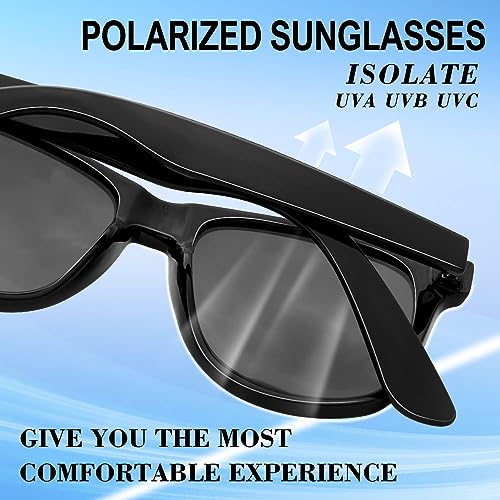 Miniatura 3 de Kanastal Gafas De Sol Negras Hombre Gafas De Sol Mujer Polarizadas Negras Cuadradas Vintage Retro Black Sunglasses Men Protección Uv400 Conducir Pesca - Negro Brillante