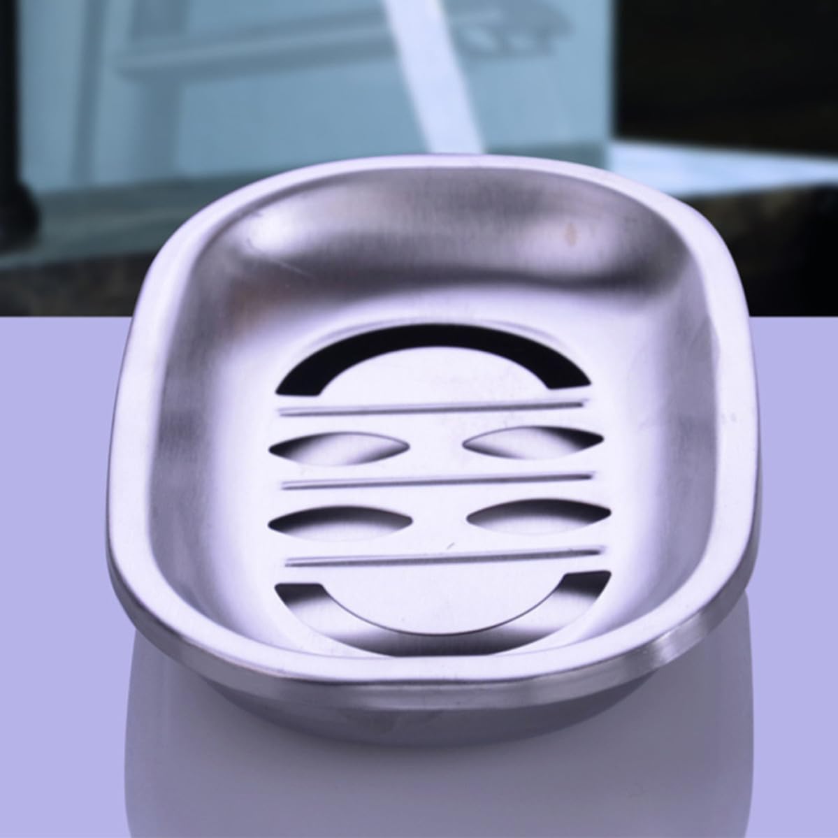 ABOOFAN Jaboneras de Acero Inoxidable 2 Piezas Doble Capa y Drenaje, Caja de Jabón Ovalada para Ducha y Encimera, Soporte Resistente y Removible
