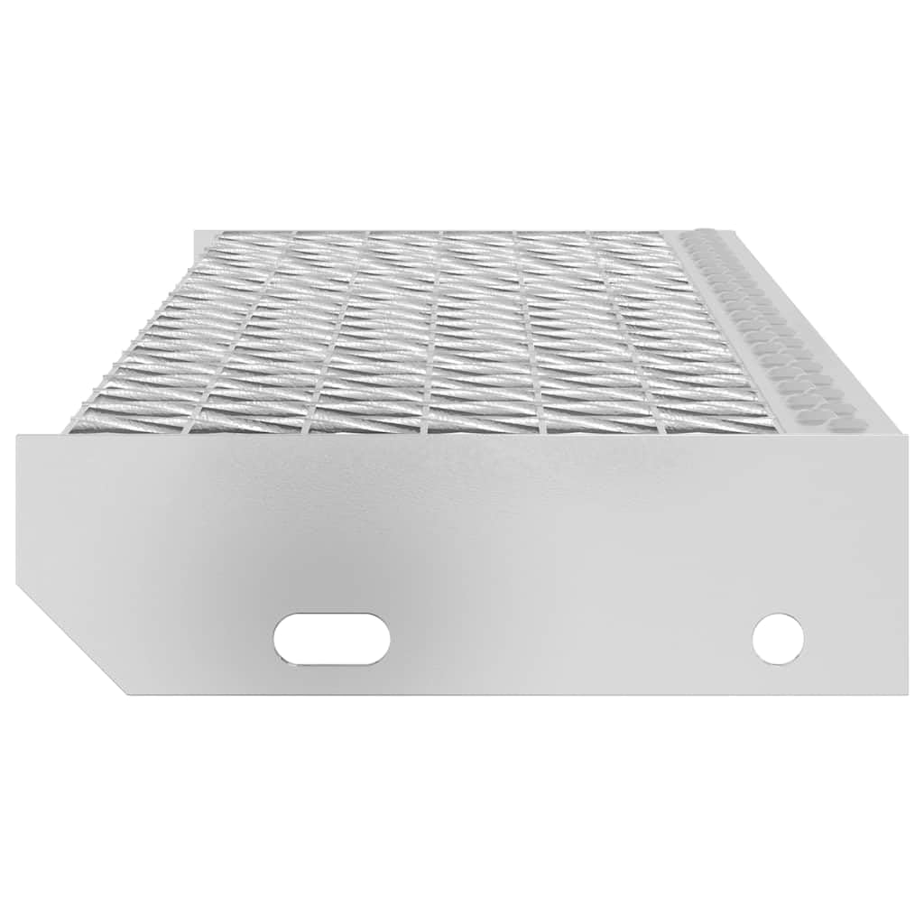 Gradino a griglia zincato, 70 x 24 x 7 cm, antiscivolo, per scale per interni ed esterni, resistente alle intemperie, durevole, con bordi antiscivolo, adatto per industria, commercio
