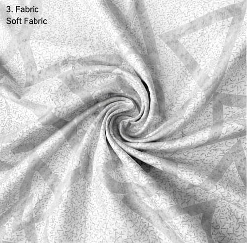 Image of Luxury Glace Cotton King Size Bedsheet with 2 Pillow Covers (108 x 108 Inch) | Soft & Breathable Fabric | Elegant Print Bed Sheet 3 Pc Bedding Set for Bedroom Grey Triangle