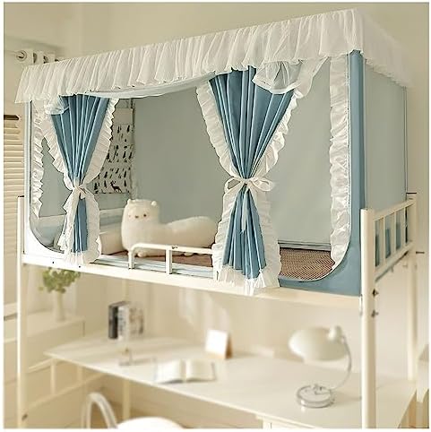 Princess Bed Netting Canopy for Girls Canopy Bed Frame Post Poles with Curtains Mosquito Net Bed Frame Curtain Brackets for Student Dormitory,Green,80 * 110cm