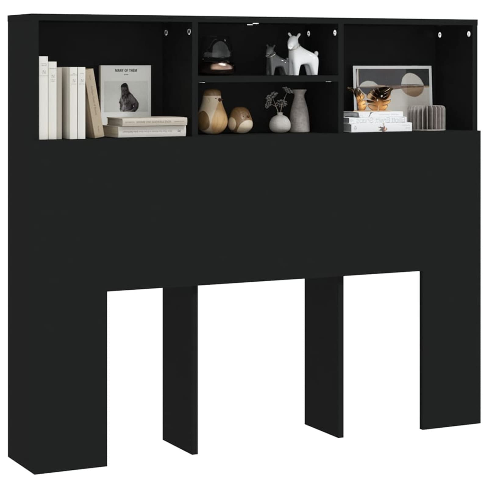 ShGaxin Mueble cabecero, Cabezal De Cama, Cabecera para Cama, Cabezales Dormitorios Modernos, Negro 120x19x103,5 cm