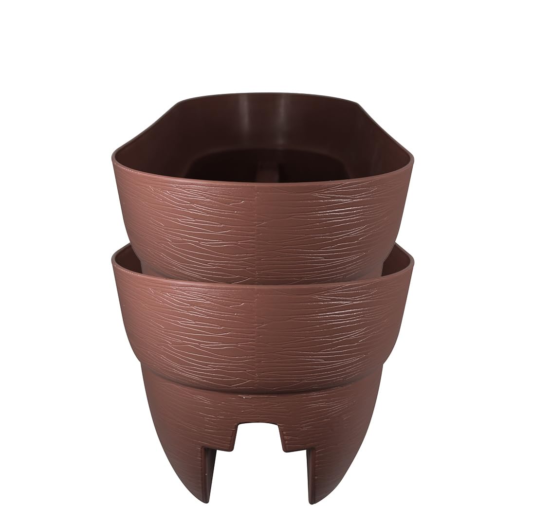 Macetas para terraza y balcón EMSCO Bloomers jardineras de 24 pulgadas para barandillas exteriores