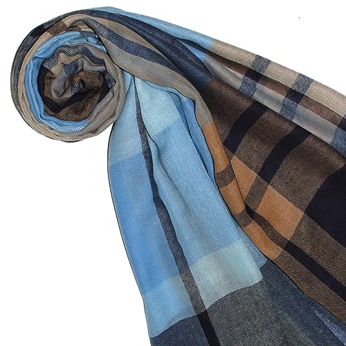 Bufanda para hombre Lorenzo Cana azul claro de cachemira y lana 2