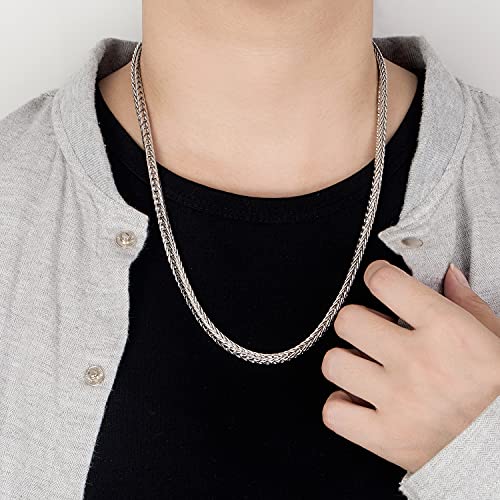 Men 925 Sterling Silver Dragon Necklace Vintage 5MM 20 "22" 24 "26" Franco Link Curb Chain Choker Fashion Punk Gold Fine Jewelry Gift4