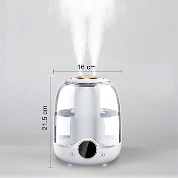 Coverzone 3 Liter Volume Humidifier Steam Machine Humidifier Aroma Therapy Diffuser 3000 Ml Capacity 21x16 cm Home Office Spa Room Humidifier K07 (Green)