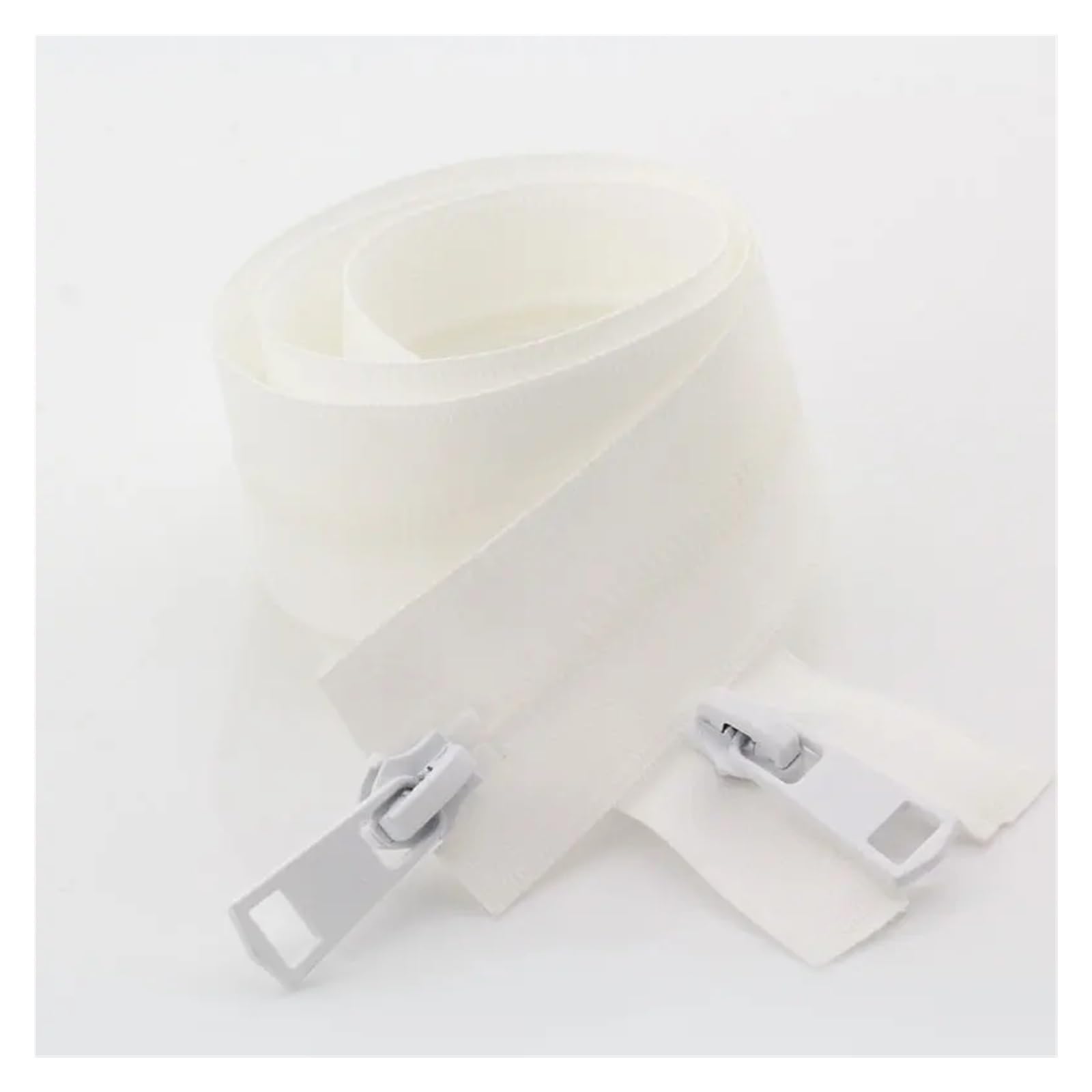 Tatxmalv 5 mm × 10m Nylon Fermeture Éclair, 20 Métalliques Curseurs, Fermeture à Glissière Sans Fin Universelle Noire Fermeture Éclair pour Vêtements, Vestes, Couture Artisanat (Blanc