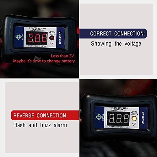 NoOne Jumper Cable 4 Gauge 18 Feet Booster Cables with LED Light & Digital Voltmeter & Reverse Hookup Alarm Signal - Thumbnail 2