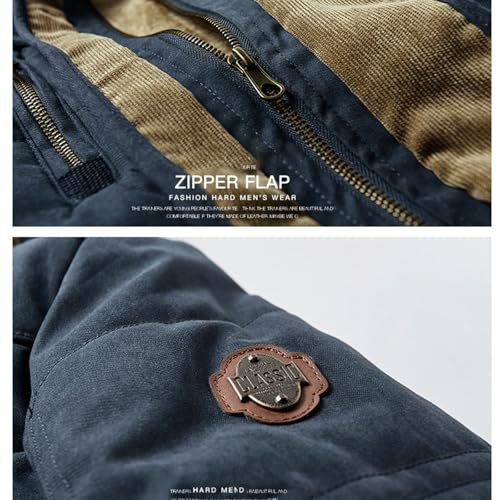 Manteau militaire coupe-vent doublé peluche FGRID veste cargo chaude XXL à plusieurs poches - 6