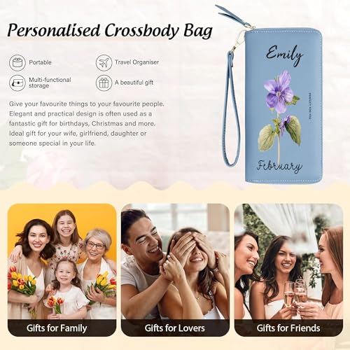 Image of GEEAD Custom Design Wristlet Wallets for Women PU Leather RFID Blocking Wallet