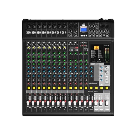 Audio Mixer Bluetooth G-MARK Professional Mixer Usb Interface Sound Board Console System 16 Channel Digital MP3 Computer Input 48V Phantom Power Stereo DJ 24-Bit SPX Effects Mixing Console