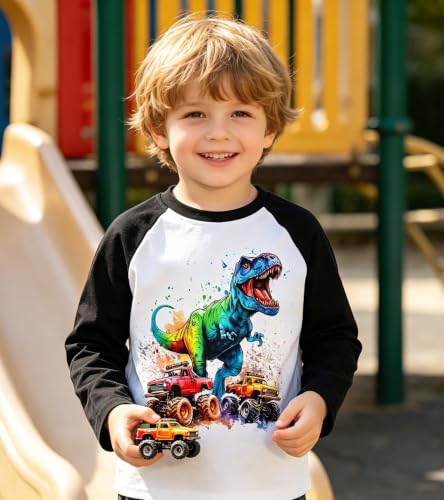 Image of Boys Construction Long Sleeve Raglan T-Shirt for 2-6 Years