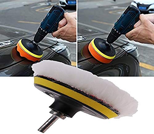 Image of DIY Crafts 1 Kit, 4 Pcs Sets, 3'' Car & Motorbike Care High Gross Wax Polishing Buffing Pad Kit Car Polishing Buffer Set with Drill Adapter for M10 Connector Drill Accessories f (1 Kit, 4 Pcs Sets)