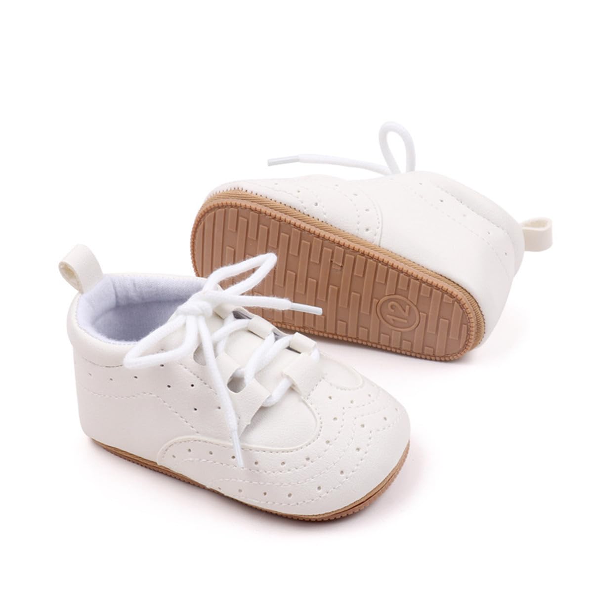HsdsBebe Baby Boys Girls Oxford Shoes PU Leather Soft Rubber Sole Sneakers Anti-Slip Toddler Ankle Boots Infant Walking Shoes Moccasins