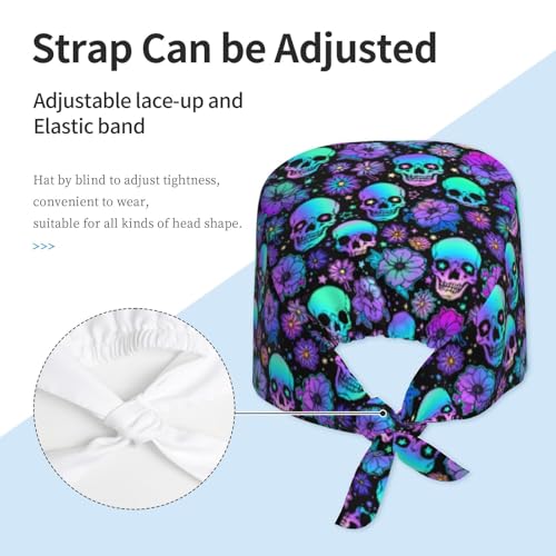 Image of Breathable Working Cap with Adjustable Sweatband Scrub Cap for Men /Women | Breathable Working Cap with Adjustable Sweatband Scrub Cap for Men /Women