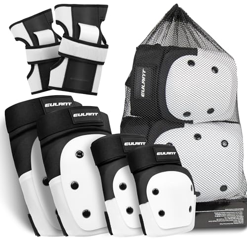 Equipo de Protección Adulto Adolescentes Rodilleras Set Coderas Protectores Muñequeras 6 en 1 Set de Protección para Patinaje Bicicleta Skate Esqui Protecciones Patines Kit de protección Scooter
