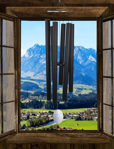 Afirst 66" Extra Large Wind Chimes, Deep Tone Wind Chimes Outdoor with 6 Metal Tubes, Memorial Wind Chime for Patio Balcony Garden Home Decor