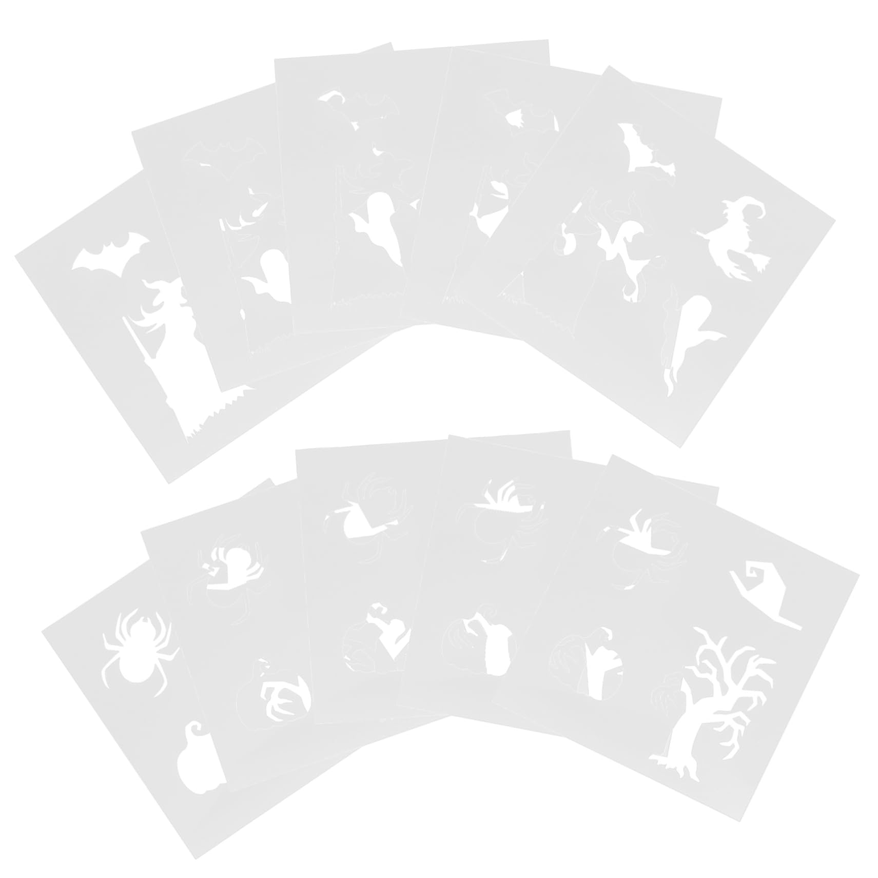 SHINEOFI 3 Set Di Pittura Della Strega Accessori Per Dipingere Accessori Per Verniciatura Riflessivo Cose Stencil Per Disegnare Il Festival Stencil Di Halloween 10 Fogli*3