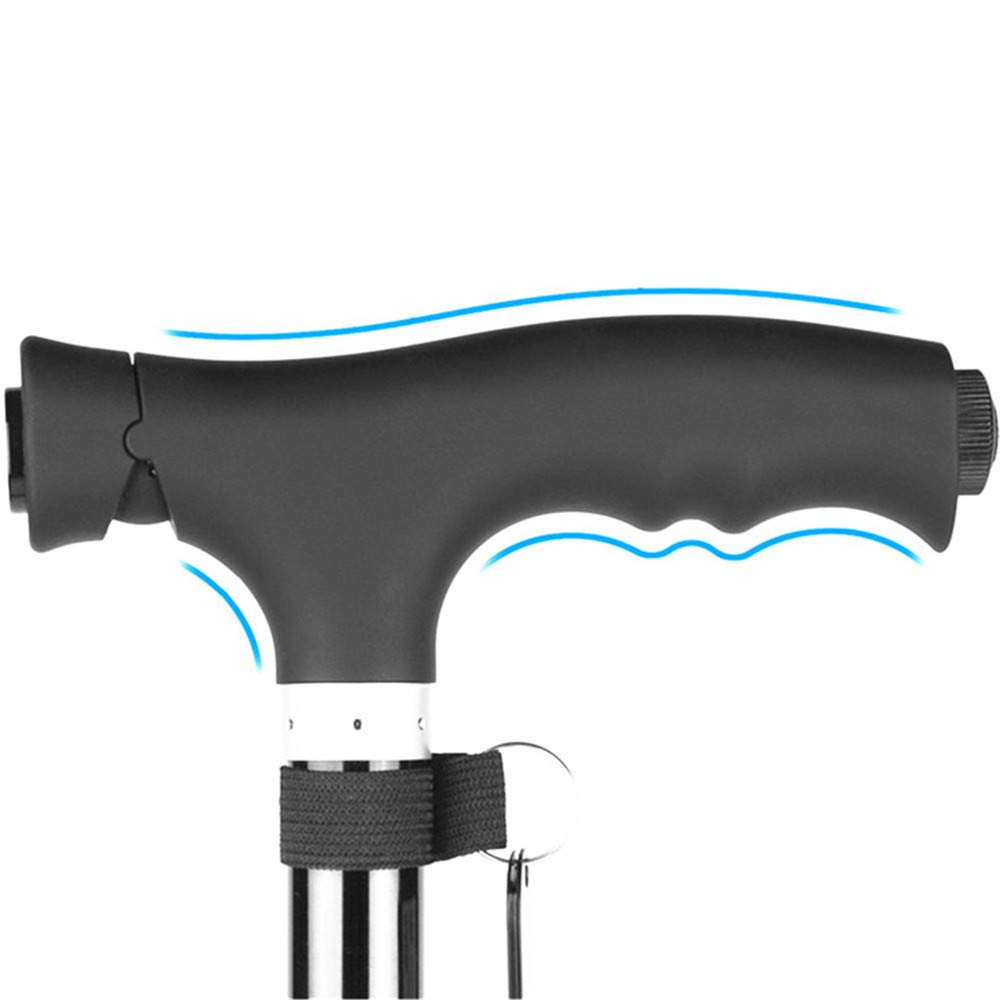 GSP Bastone da Passeggio con New LED Canna Intelligente Esterna Quattro Piedi in Lega di Alluminio Antiscivolo Canna Leggera Canna Vecchia Canna Antica