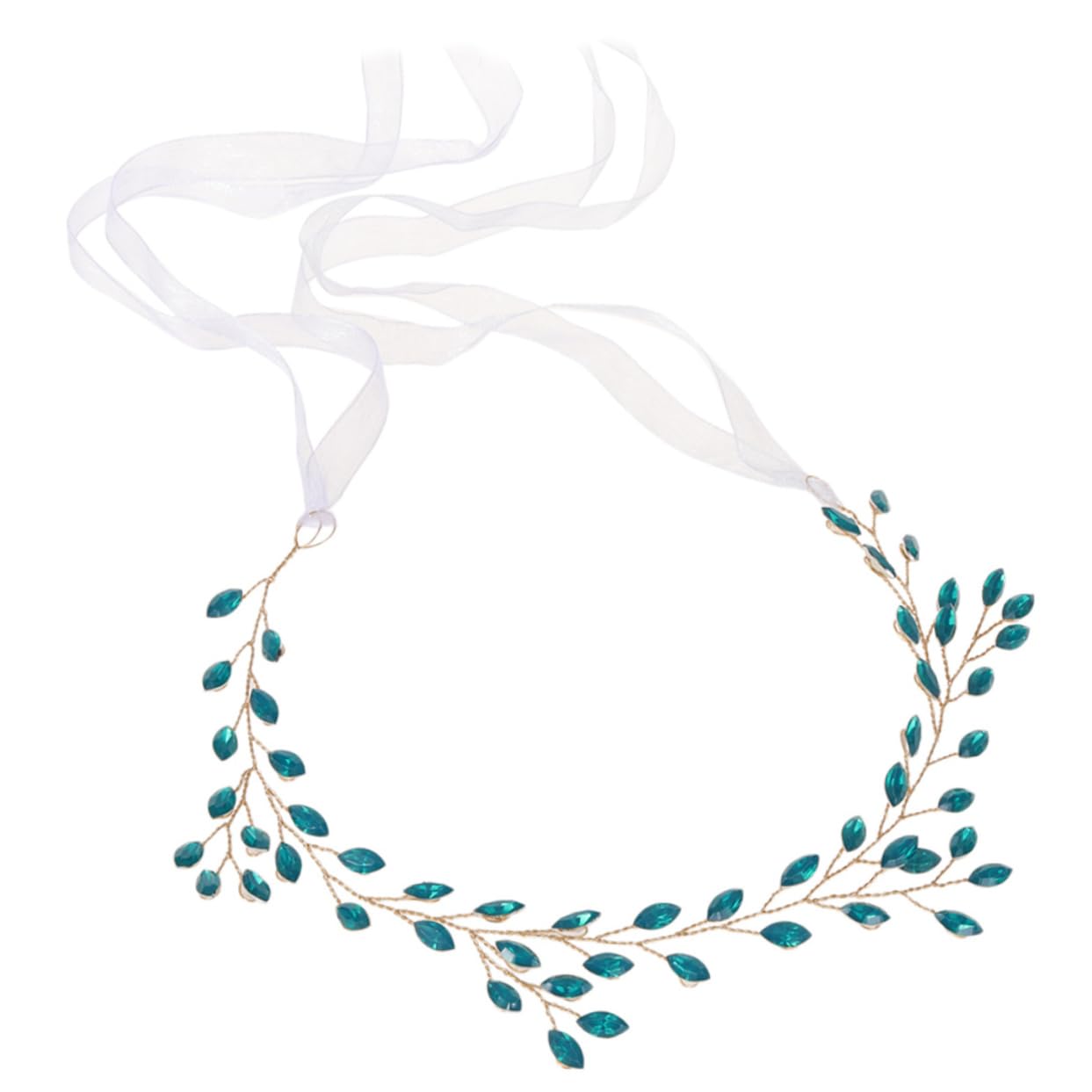 Gogogmee Venda diademas de diamantes de imitación tocado de boda diadema de diamantes de imitación de boda diademas novia diadema de boda accesorios para el cabello de novia Green