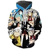 Hisayhe Unisex Japanese Anime Hooded Sweatshirt Soul Eater Cosplay Hoodie,Colour3,M