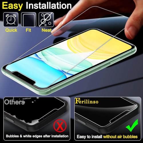Image of Ferilinso Screen Protector for iPhone 11, Tempered Glass, Case Friendly