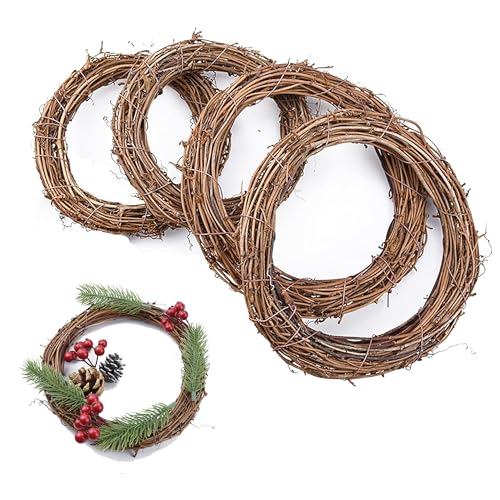 4 Stück (20, 25, 30, 35 cm) Weihnachten Bastelkranz, Kranz Rohling,...