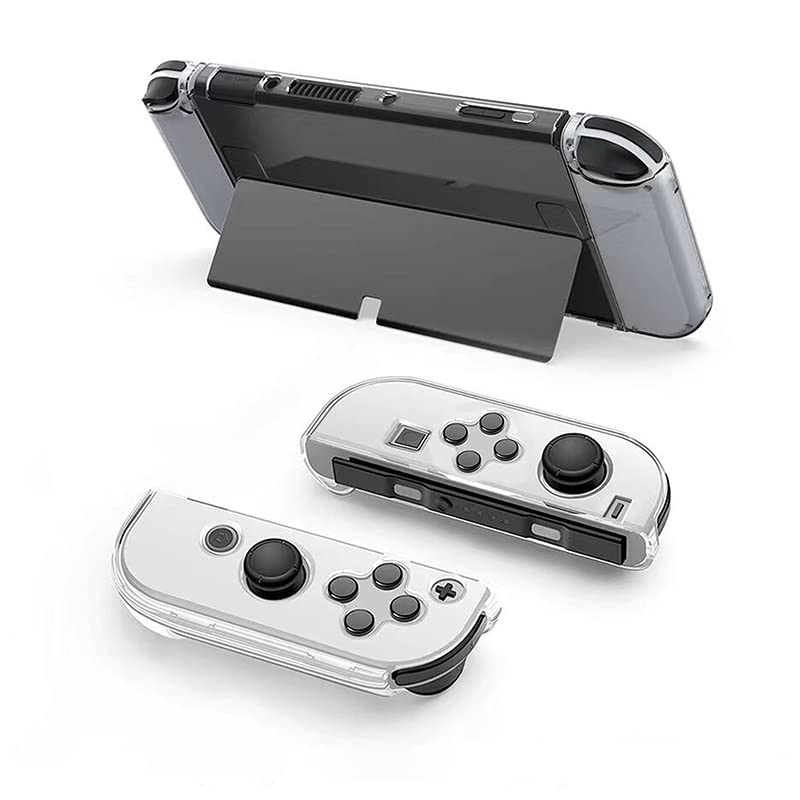 Clear Case for Nintendo Switch OLED 2021, Protective Case Cover for Switch OLED and Joy Con Controller - Strong and Durable, Not Easy to Fall Off (Clear)