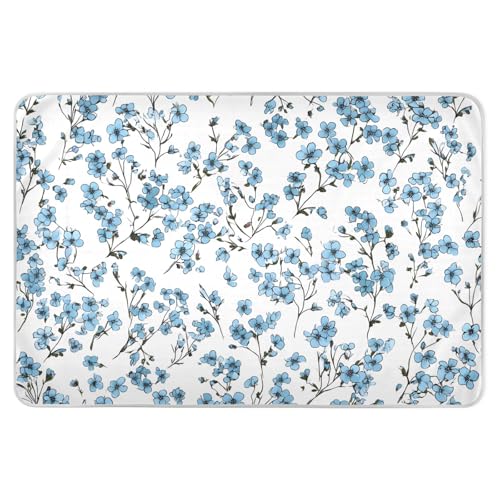 CEBUGI 34” x 52”Washable Underpads Heavy Absorbency Waterproof Incontinence Bed Pads Little Blue Flower Pee Pads for Adults Kids and Baby