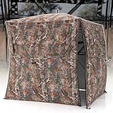 Tangkula 2-3 Person Hunting Blind, 360 Degree See Through Ground Blind with Full-Open Door & Sliding Windows, Portable Pop Up Deer Blind with Carrying Bag for Turkey & Deer Hunting