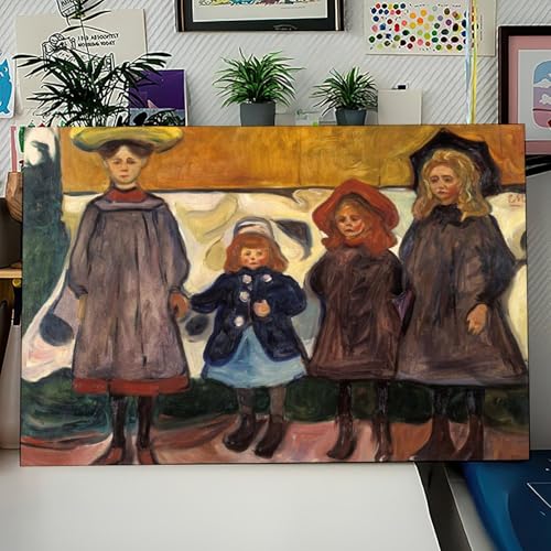 Four Girls in Asgardstrand Munch déco murale bureau sans vide - 3