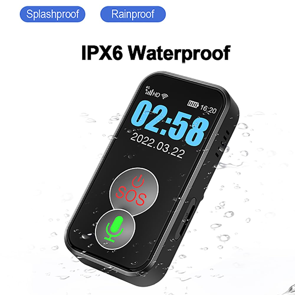 Localizzatore GPS personale, Dispositivo di localizzazione, Chiamate HD/Allarme caduta/Traiettoria storica di 90 giorni/Impermeabile IPX6/Design recinzione elettronica, per bambini, adolescenti