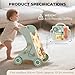 WOODMAM Wooden Baby Walker, Adjustable Speed Baby Push Walker for 1 Year Old, 10-in-1 Montessori Walker for Boys & Girls, Toddler Sit-to-Stand Learning Toy with Detachable Busy Board
