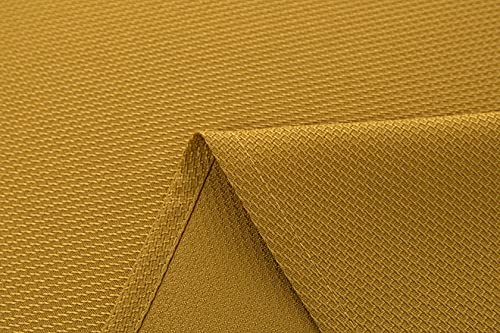 Biscaynebay Textured Fabric Tablecloths 60 X 84 Inches Rectangular, Gold Water Resistant Tablecloths For Dining, Kitchen, Wedding, Parties Etc. Machine Washable #TOP5