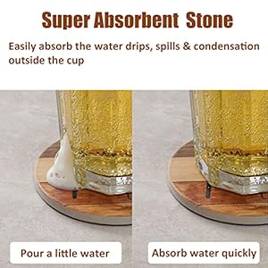 Adorever Coasters for Drinks Absorbent with Holder, 6 Pcs Ceramic Rustic Farmhouse Drink Coasters for Coffee Table Tabletop Protection, Housewarming Gift New Home Decor Adorever Coasters for Drinks Absorbent with Holder 6 Pcs Ceramic Rustic Farmhouse Drink Coasters for Coffee Table Tabletop Protection Housewarming Gift New Home Decor