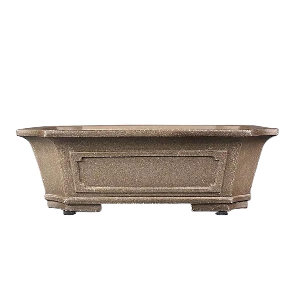 GELASIGE Flower Pots Plant Pots Purple Clay Bonsai Planter Handmade Rectangular Planter 11in Outdoor Flower Pots