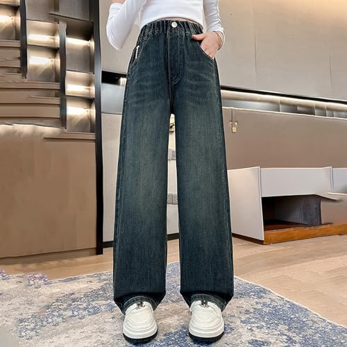 Girls Casual Jeans New Fashionable Trousers Middle and Large Children Straight Wide Leg 7months Baby Girl Clothes3