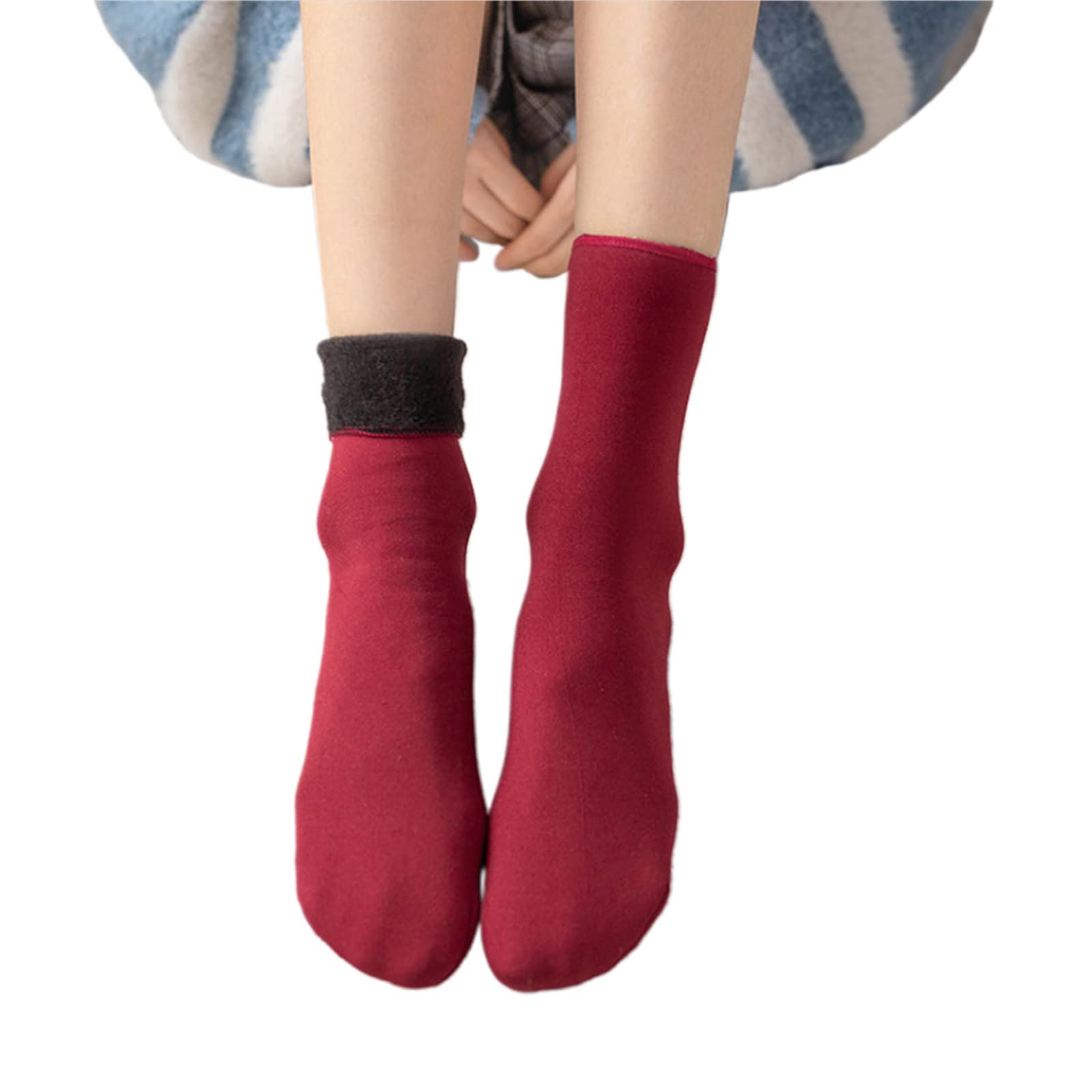 GRABAGECAN 5pairs/ Women's Winter Warm Thicken Thermal Socks Snow Seamless Sock Soft Floor Sleeping Socks Unisex