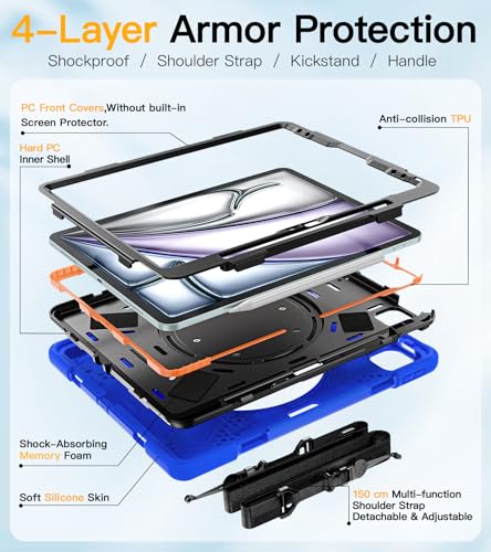 Coque iPad Air 13 antichoc bleu pour éviter les bris d'écran - 6
