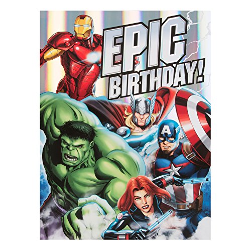 Avengers Large Epic Birthday Card Hulk Thor Iron Man Captain America Disney