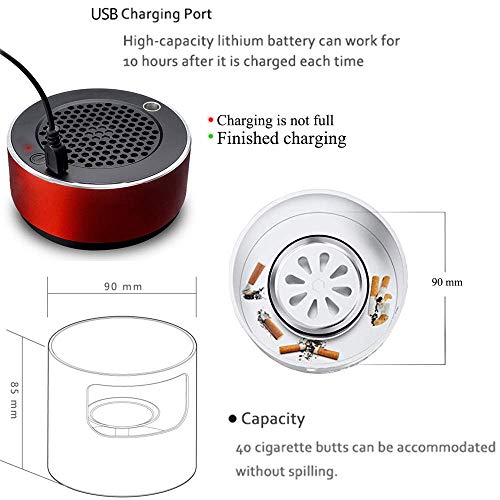 Gasin 3 In 1 Multifunction Ashtray Smokeless Portable Ashtrays Filter Usb Rechargeable For Car Indoor Outdoor Protect Family Health #TOP4