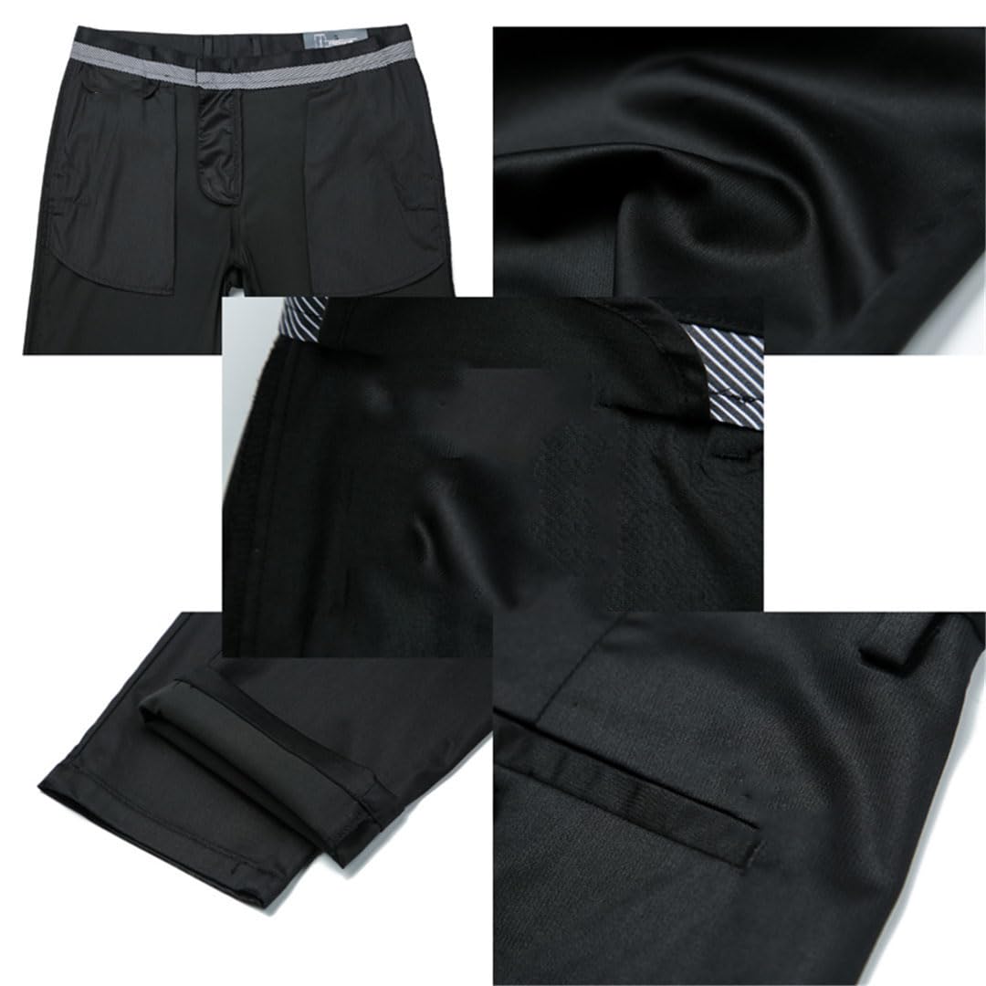 Vogrtcc Pantaloni Casual da Uomo Pantaloni Lunghi Formali Dritti A Vita Media