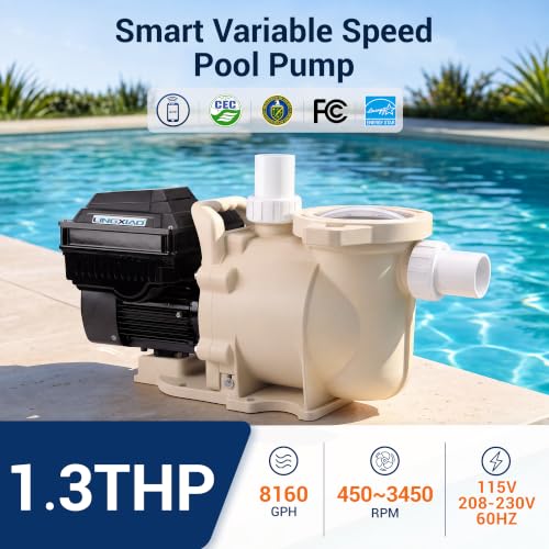 Image of Smart Variable Speed Pool Pump, 1.3HP,115 /220V, In /Above Pool Pump