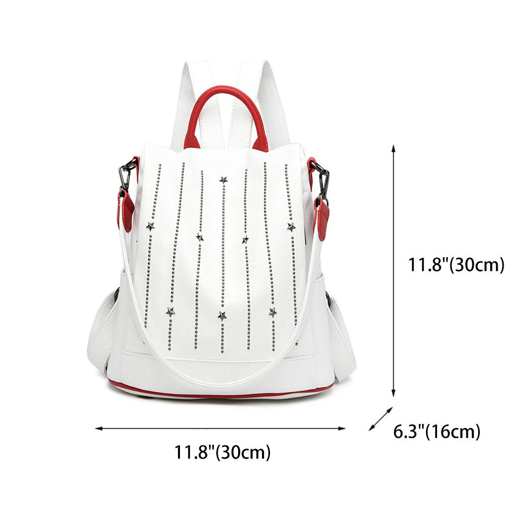 BUKESIYI Donna Borsa Zaino Elegante Zainetto Borse a Tracolla Zaini Antifurto Zainetti 2024 PU Pelle IT78209 Bianco V1