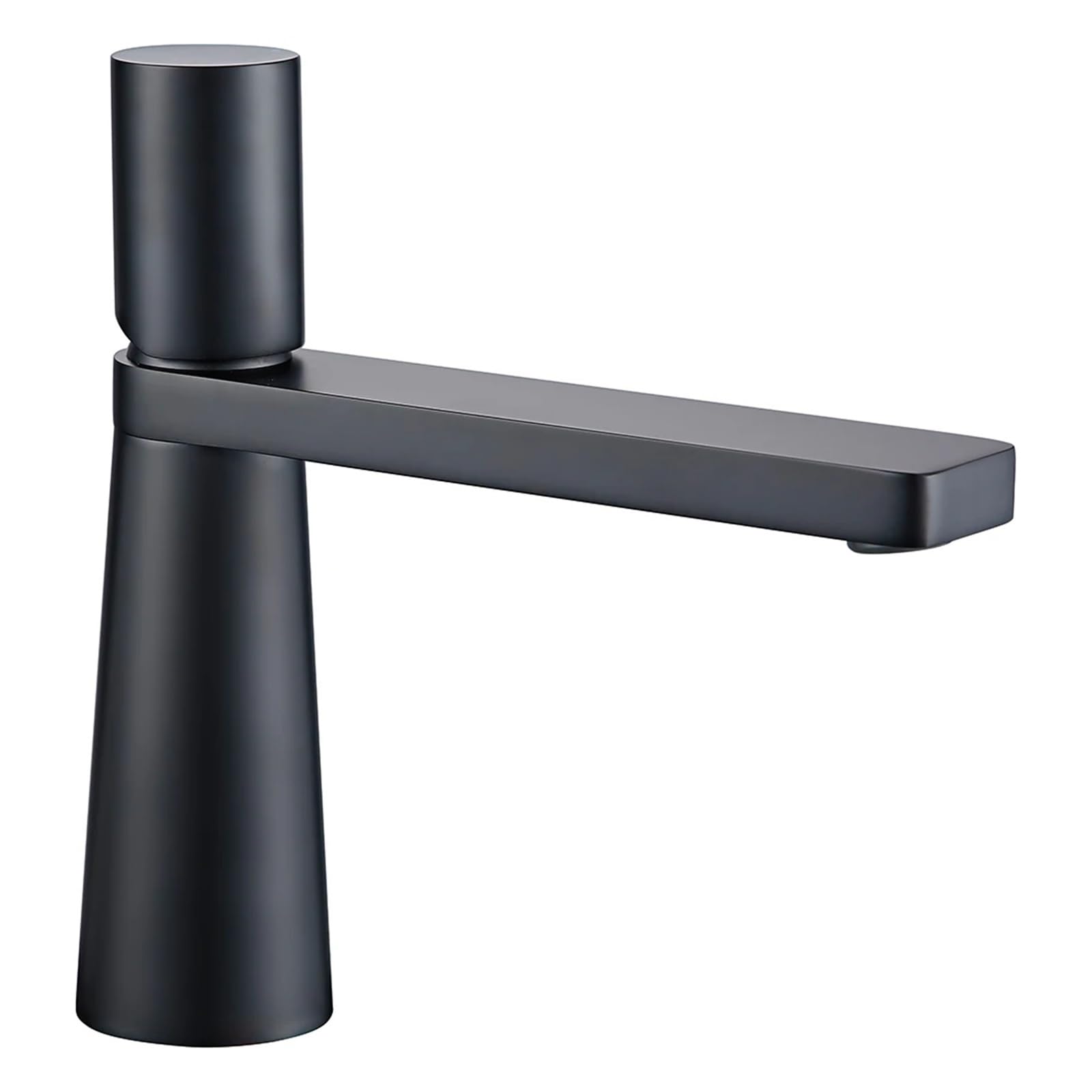 Mitigeur salle de bain noir à commande monotrou et bec orientable à 360 degrés
